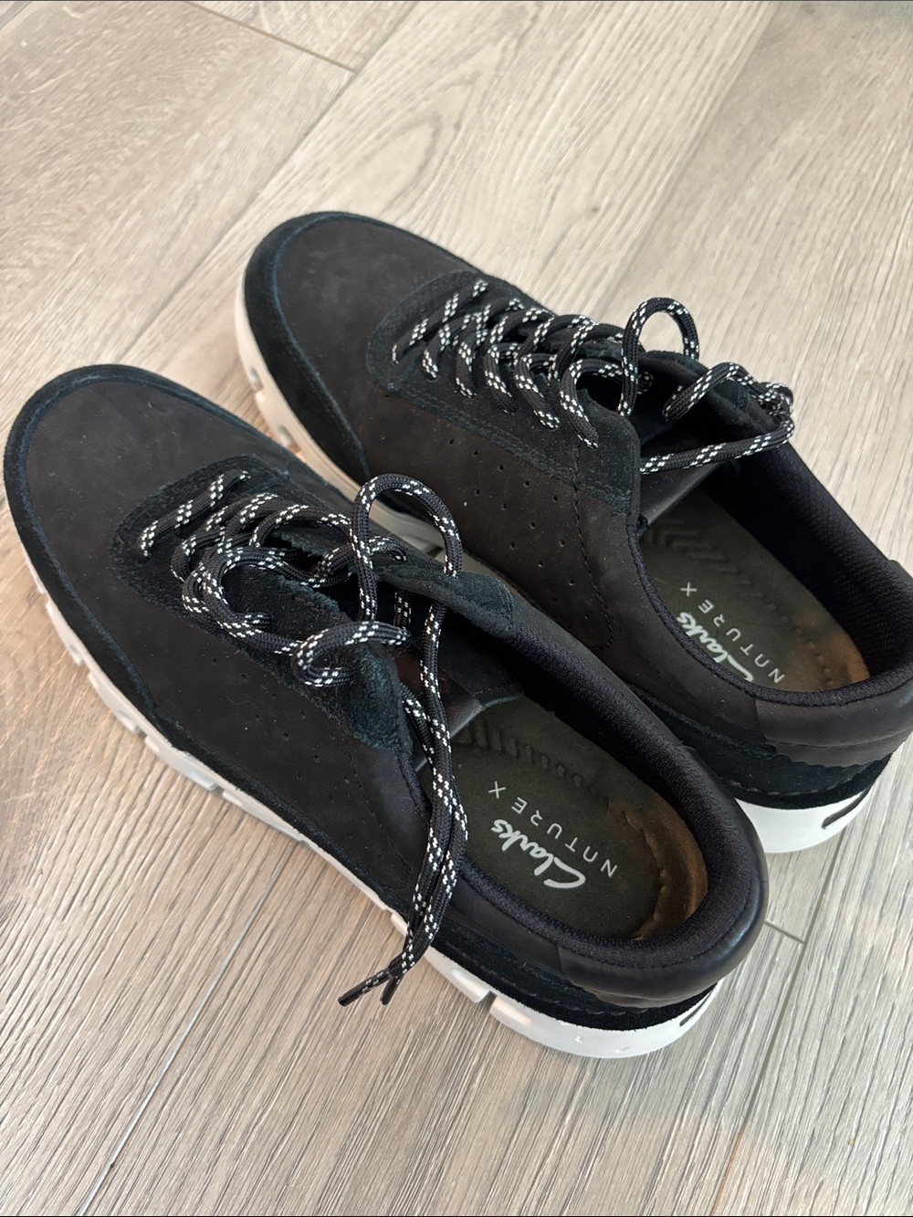 Clarks Black and White Athletic Sneakers